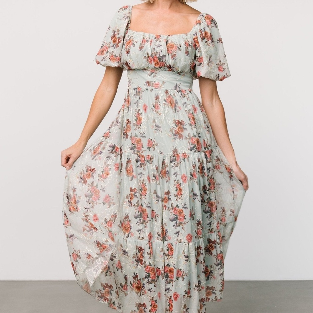 Baltic Born Annabeth Midi Dress | Eucalyptus Floral Size SS